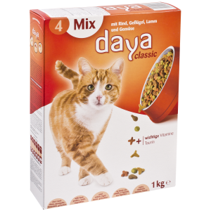 Daya 4mix kuivtoit kassile 1kg loomaliha.köögivilja