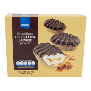 Coop Koorejäätis iirisetäidis 6*130ml/70g laevuke