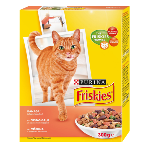 Friskies kuivtoit kassile 300g kana, maks, juurvili