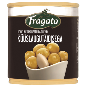 Rohelised oliivid küüslaugutäidisega, FRAGATA, 200g