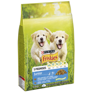 Friskies Junior Complete kuivtoit koerale 500g kana, piim, köögivilja