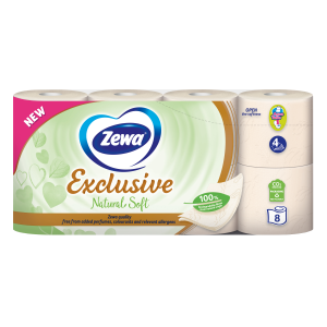Tualettpaber Exclusive Natural Soft, 4-kihiline, ZEWA,