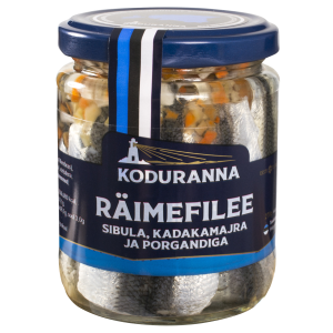Räimefilee sibula, kadakamarja ja porgandiga, KODURANNA, 270 g