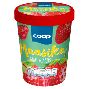 Coop maasika mahlajäätis 500ml/300g