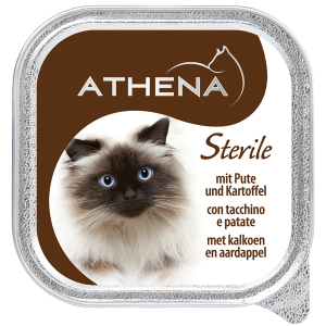 Kassitoit steriliseeritud kassidele kalkuniliha ja kartuliga, ATHENA, 100 g