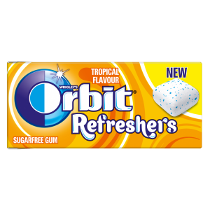 Suhkruvaba närimiskumm puuviljamaitseline magusainetega, ORBIT,