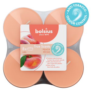 Bolsius Lõhnateeküünal Maxi True 8h 8tk virsik