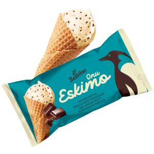 Koorejäätis šokolaaditükkidega vahvlikoonuses, ONU ESKIMO, 80 g