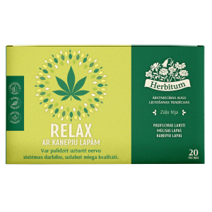 Herbitum Ravimtaimede Tee Relax Kanepilehtedega 1,5g*20tk