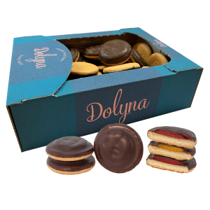 DOLYNA Biskviitküpsised apelsinimaits. täidis. glasuuris 500g