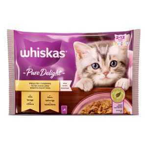Whiskas Pure Jun.kiisueine 4*85g k.linnu