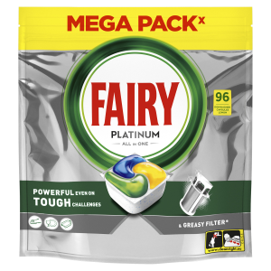 Nõudepesumasina kapslid Platinum Lemon, FAIRY, 96 tk