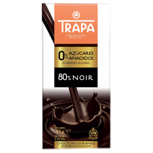 TRAPA Suhkruvaba tume šokolaad 80% 80g
