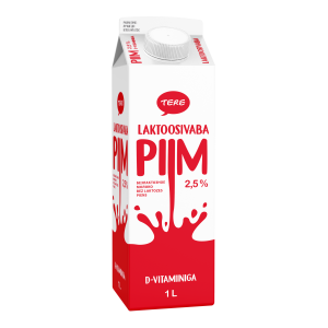 Tere piim 2.5% 1L D-vitam.laktoosiv.pure