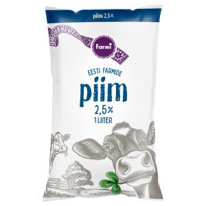 Farmi piim 2.5% 1L kilepakk