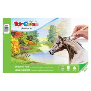 Akvarelliplokk A4 15lehte 215g Toy Color