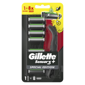 Gillette Sensor3 Black terad 8tk+käepide