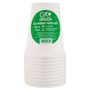 Go Green papptops valge 350ml 10tk ökol.