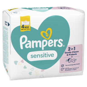 Pampers Sensitive PFs/rätikud 4*52tk