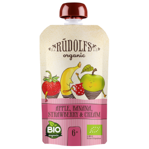 Rudolfs 6K Õuna-banaani-maasikapüree110g