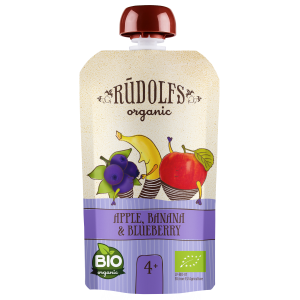 Rudolfs 4K Õuna-banaani-mustikapüree110g