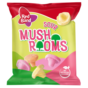 Red Band kummikomm Sour Mushrooms 100g
