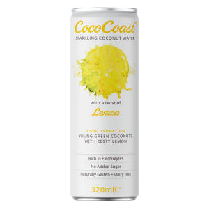 CocoCoast gas-tud kookosvesi0.32L sidrun