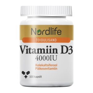Nordlife Vitamiin D3 kapslid 4000IU N100